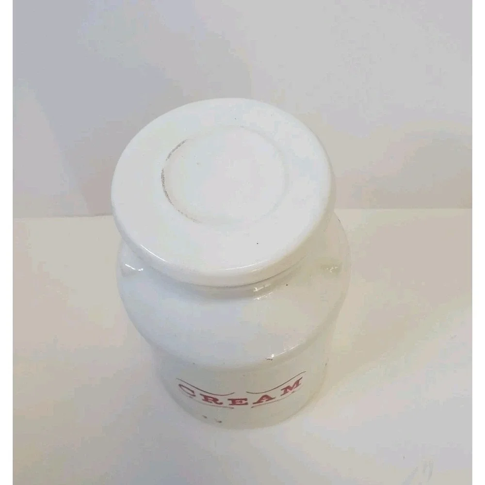 Vintage Farmhouse White with Red Trim 